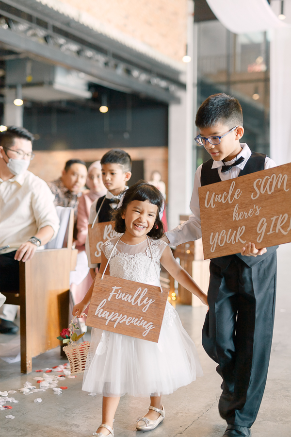 A heartwarming moment with the ring bearer's innocent smile
