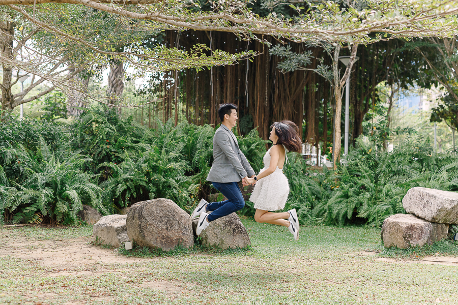 Romantic couple portrait in the picturesque setting of Taman Desa Park City